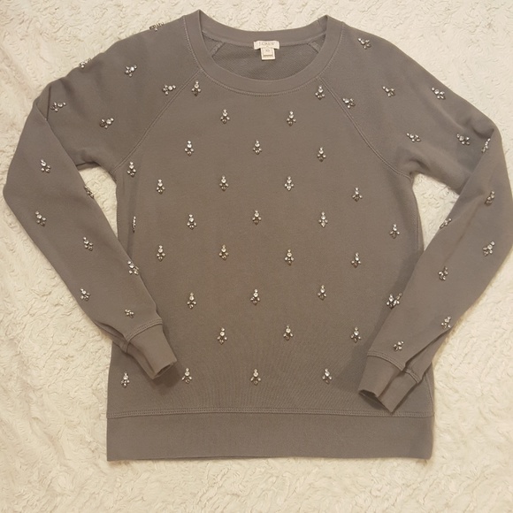J. Crew Factory Tops - J. Crew Factory Embellished Sweatshirt